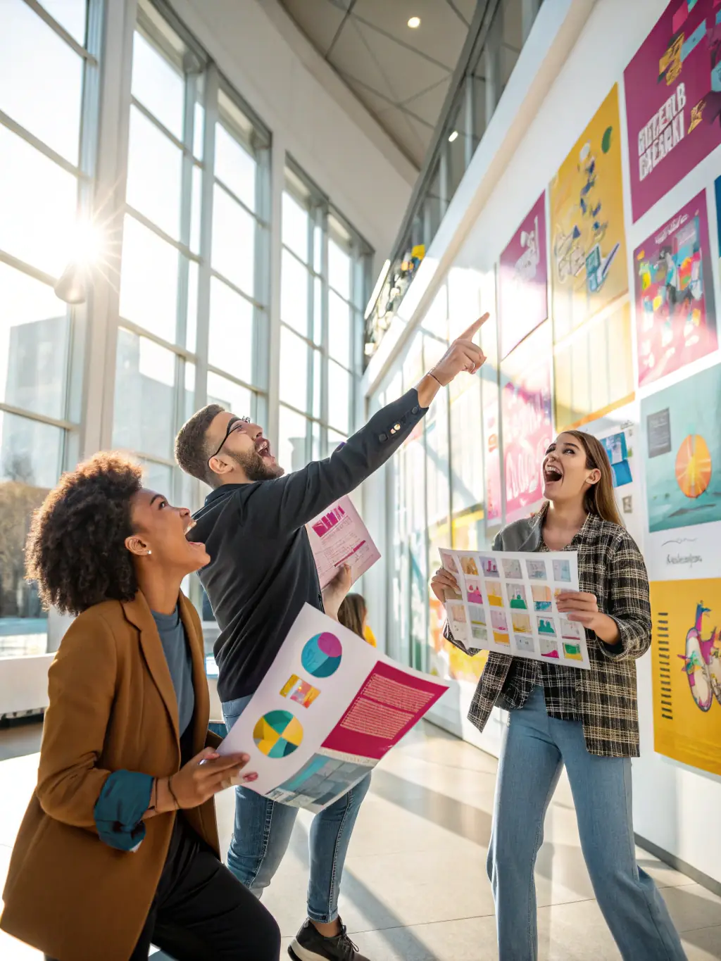 An image of a lively pop-up sales event with energetic team members engaging with potential clients in a vibrant setting.